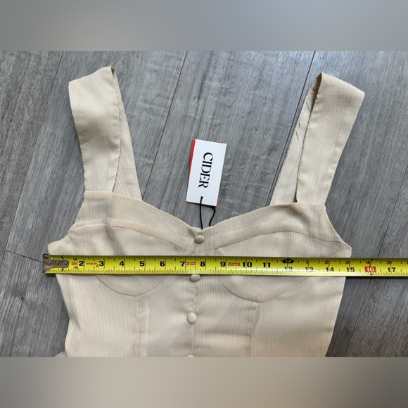 NWT Cider Ivory Cream Coquette Ruffle Corset Mini Dress XS - Picture 7 of 10